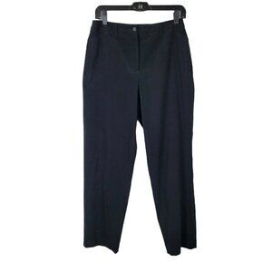 Talbots Petites Black Microsuede Pants High Rise Stretch Sz 8P Slightly Tapered